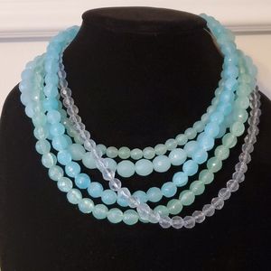 Ombre blue bead necklace
